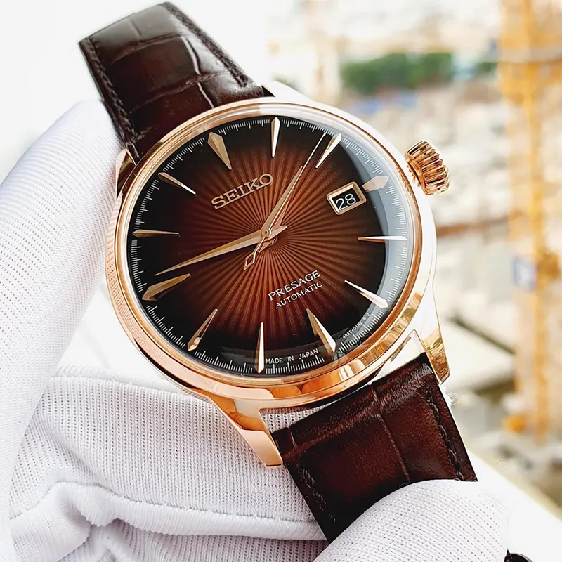 Seiko Presage Cocktail Time 'Manhattan' Calfskin Men's Watch- SRPB46J1